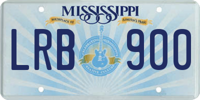 MS license plate LRB900