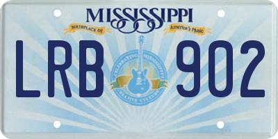 MS license plate LRB902