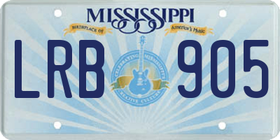 MS license plate LRB905