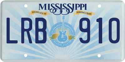 MS license plate LRB910