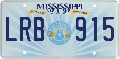 MS license plate LRB915
