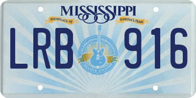 MS license plate LRB916