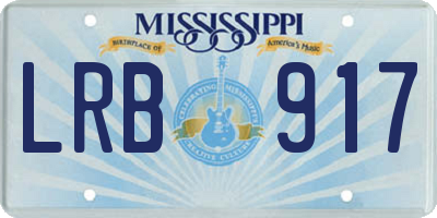 MS license plate LRB917