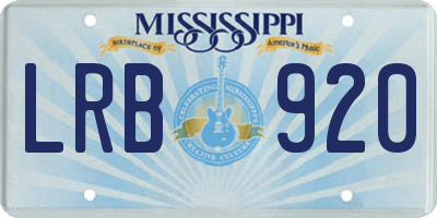 MS license plate LRB920