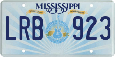 MS license plate LRB923