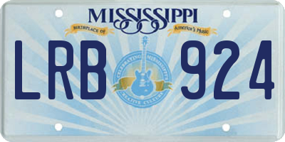 MS license plate LRB924