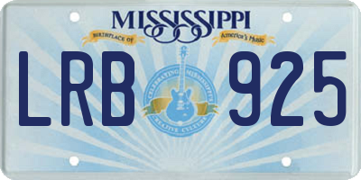 MS license plate LRB925