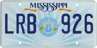 MS license plate LRB926