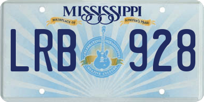MS license plate LRB928