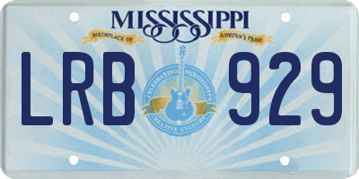 MS license plate LRB929