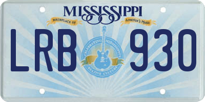 MS license plate LRB930