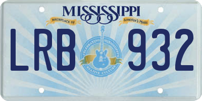 MS license plate LRB932