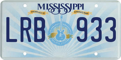 MS license plate LRB933