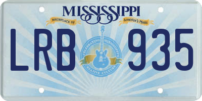 MS license plate LRB935