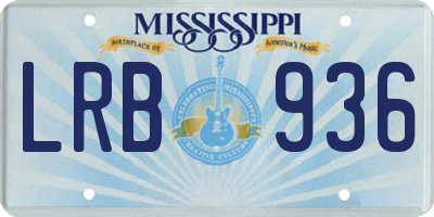 MS license plate LRB936