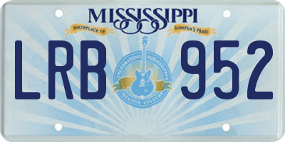 MS license plate LRB952