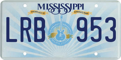 MS license plate LRB953