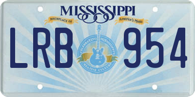 MS license plate LRB954