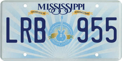 MS license plate LRB955