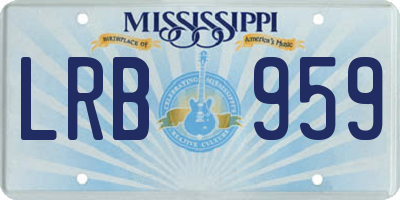 MS license plate LRB959