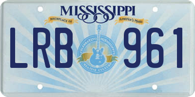 MS license plate LRB961
