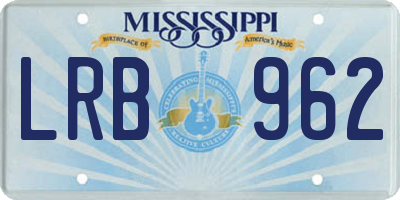 MS license plate LRB962