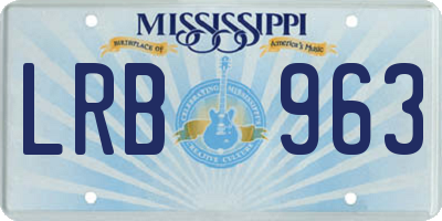 MS license plate LRB963