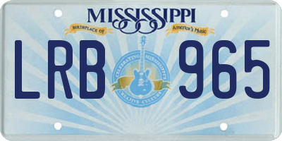 MS license plate LRB965