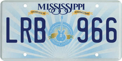 MS license plate LRB966