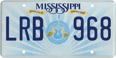 MS license plate LRB968