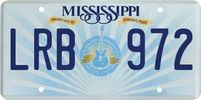 MS license plate LRB972