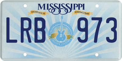 MS license plate LRB973