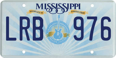 MS license plate LRB976