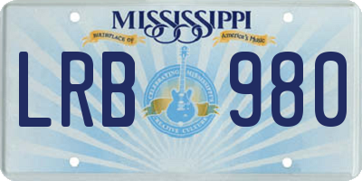 MS license plate LRB980