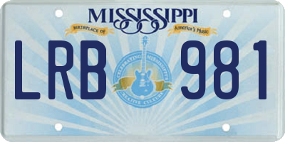 MS license plate LRB981