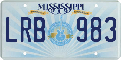 MS license plate LRB983