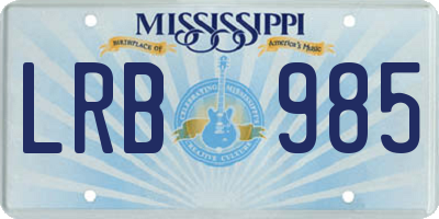 MS license plate LRB985