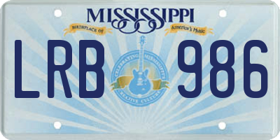 MS license plate LRB986
