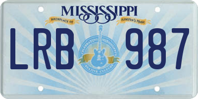 MS license plate LRB987