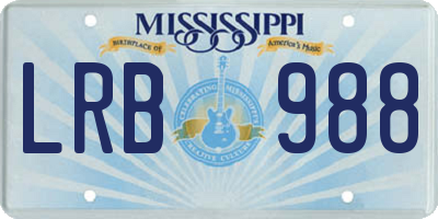 MS license plate LRB988