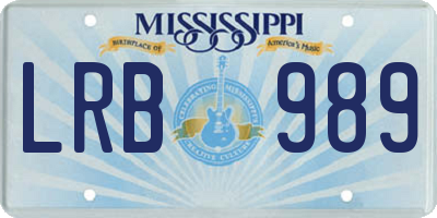 MS license plate LRB989