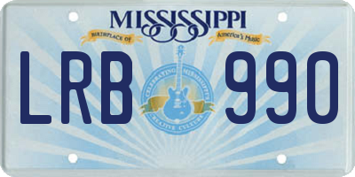 MS license plate LRB990