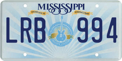 MS license plate LRB994
