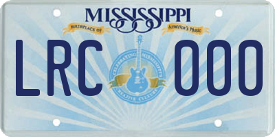 MS license plate LRC000
