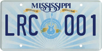 MS license plate LRC001