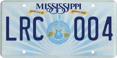 MS license plate LRC004