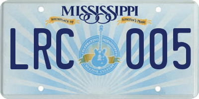 MS license plate LRC005