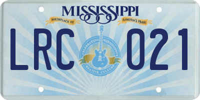 MS license plate LRC021