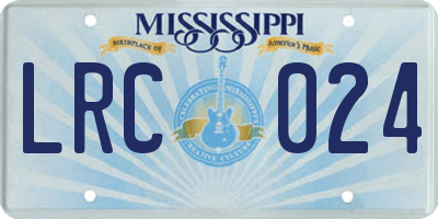 MS license plate LRC024