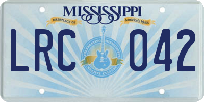 MS license plate LRC042
